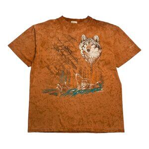 90s Dakota Wolf Tie Dye Tee L